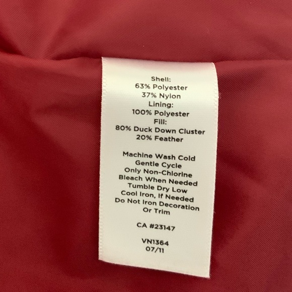 Claret Red Down High Zip Puffer Vest - Picture 7 of 12